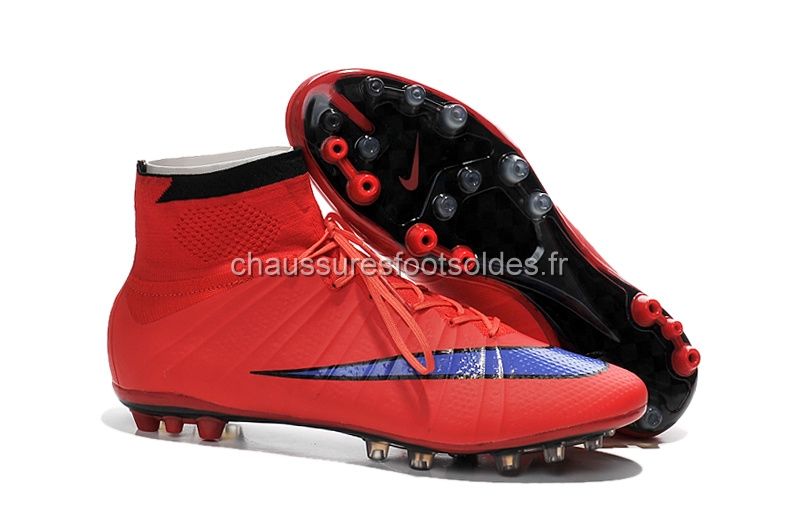 Nike Crampon De Foot Mercurial Superfly AG Rouge Bleu