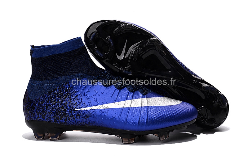 Nike Crampon De Foot Mercurial Superfly CR7 Enfants FG Bleu Noir