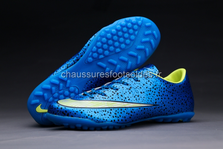 Nike Crampon De Foot Mercurial X Vapor TF Bleu Jaune