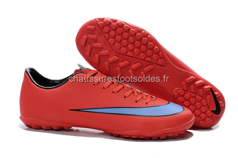 Nike Crampon De Foot Mercurial X Victory Enfants TF Rouge Bleu