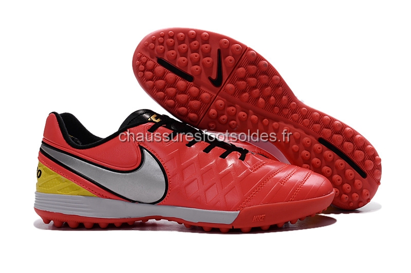 Nike Crampon De Foot Tiempo Legacy VI TF Noir Rouge Argent